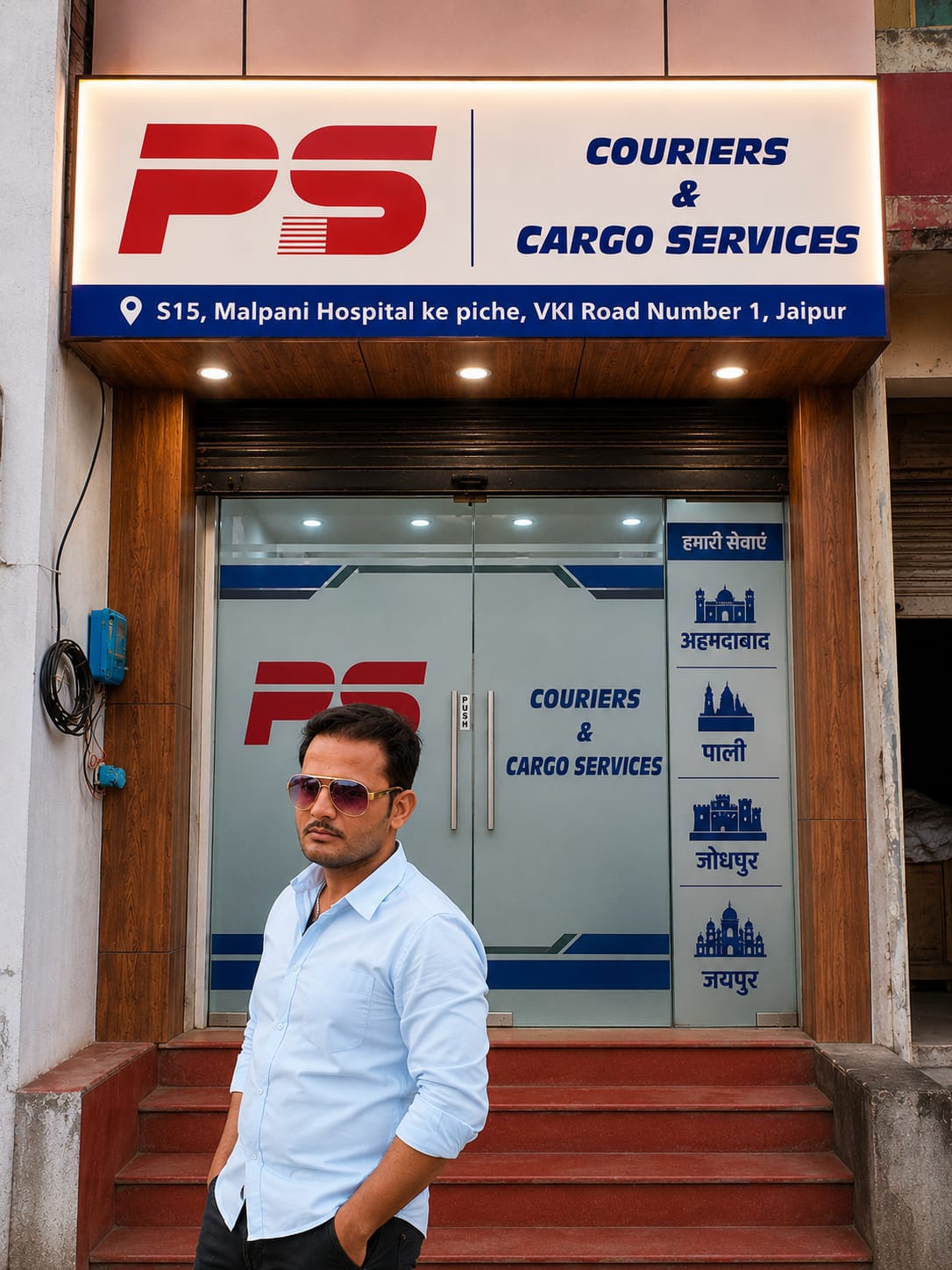 PS Couriers branch office at VKI Road, Jaipur